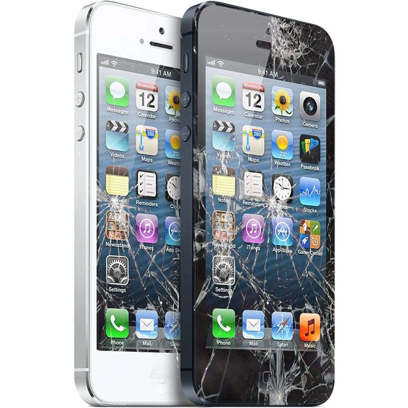 iPhones smadret skærm